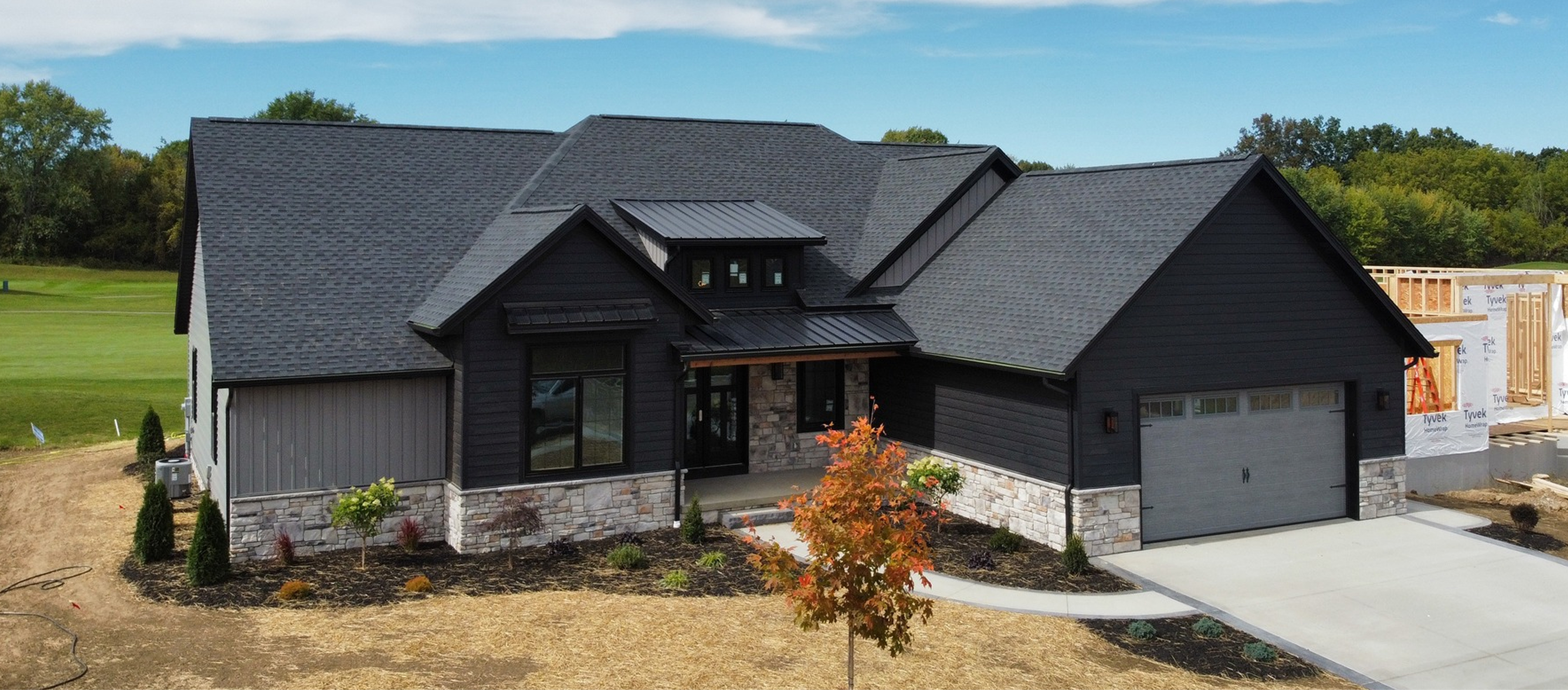 Custom home exterior by Lawver Homes in Dover, Ohio