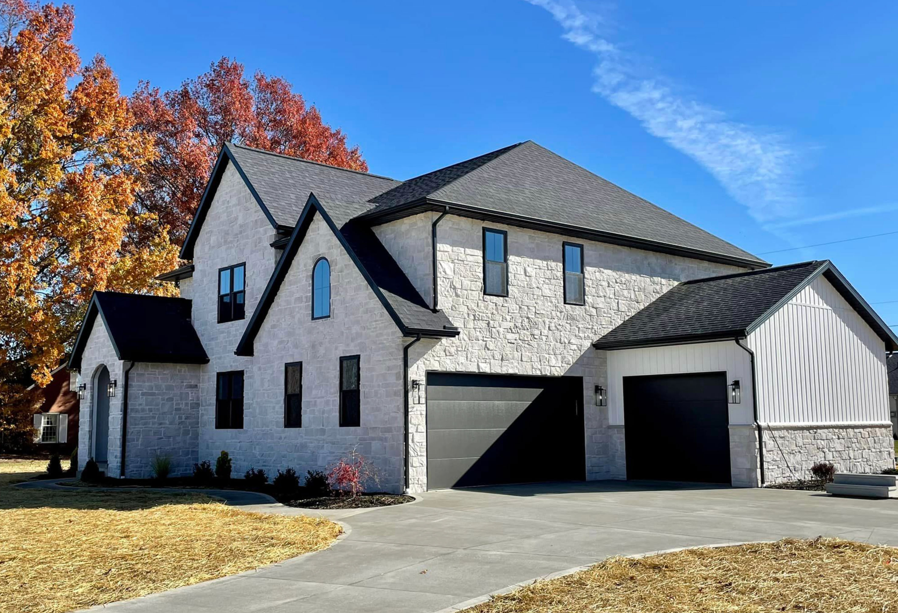 New custom home exterior built by Lawver Homes